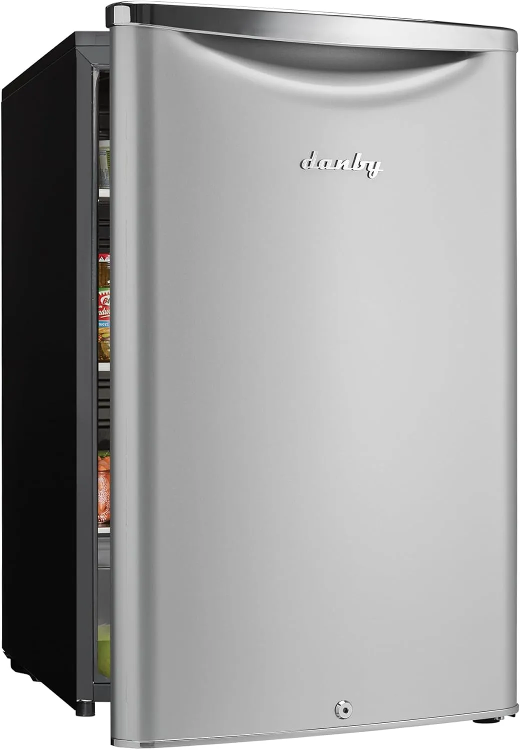 Danby DAR044A6DDB Contemporary Classic 4.4 Cu.Ft. Mini Fridge, Compact Refrigerator for Bedroom, Living Room, Bar, Dorm, Kitchen, Office, E-Star in Silver, 3 Sq Ft