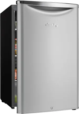 Danby DAR044A6DDB Contemporary Classic 4.4 Cu.Ft. Mini Fridge, Compact Refrigerator for Bedroom, Living Room, Bar, Dorm, Kitchen, Office, E-Star in Silver, 3 Sq Ft
