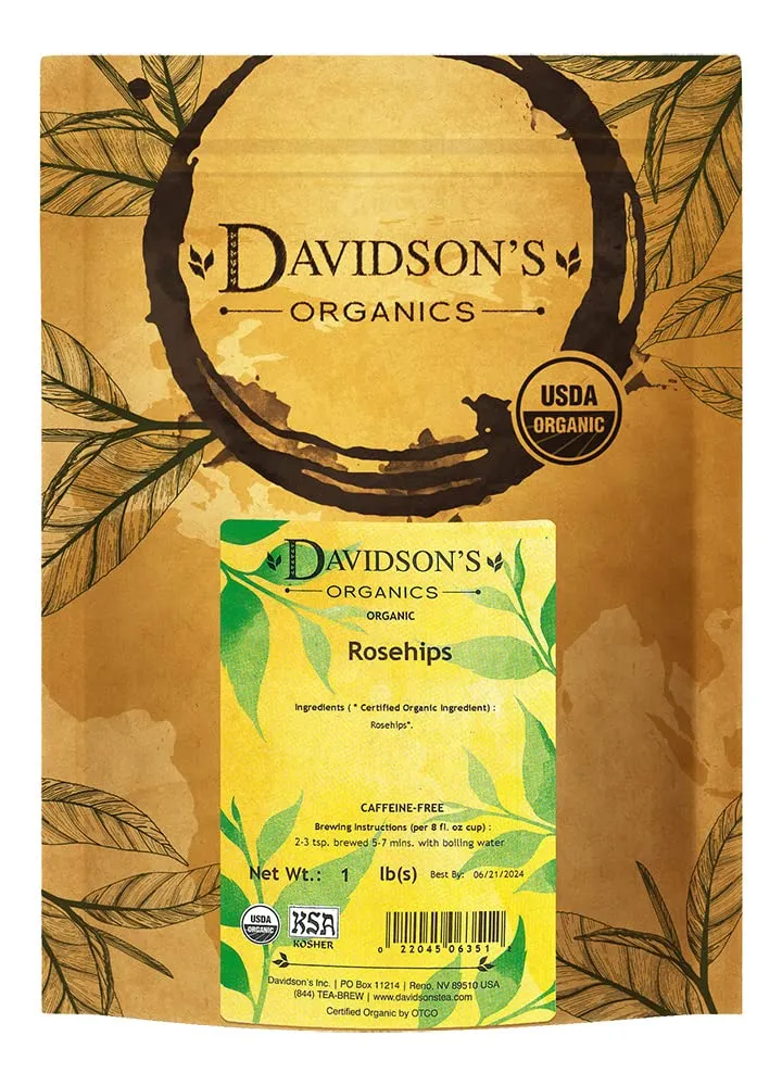 Davidson's Tea Bulk, Organic Rosehips, 16-Ounce Bag