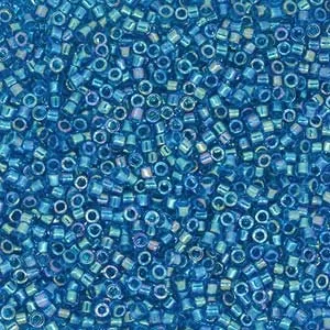 DB 2385, Fancy Lined Teal Blue - Miyuki Delica Beads - Size 11 - 5 grams - Japanese Cylinder Glass  Seed Beads - Wholesale & Retail