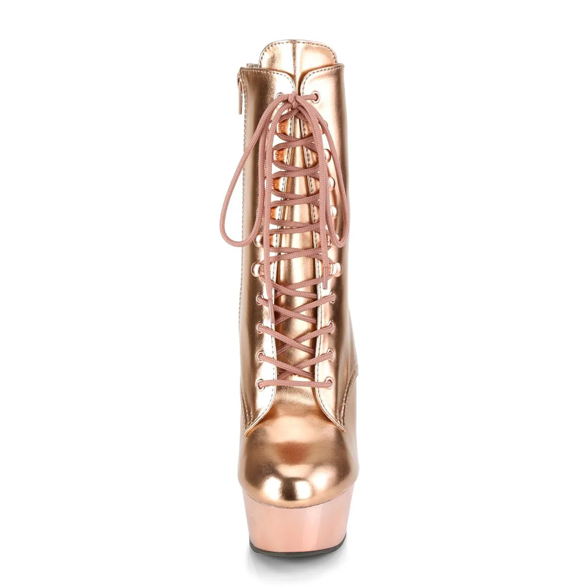 DELIGHT-1020 6" Heel Rose Gold Metallic Pole Dancer Boots