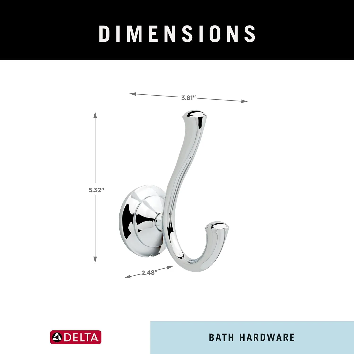 Delta Faucet 79435 Linden Towel, Robe Hook, Polished Chrome
