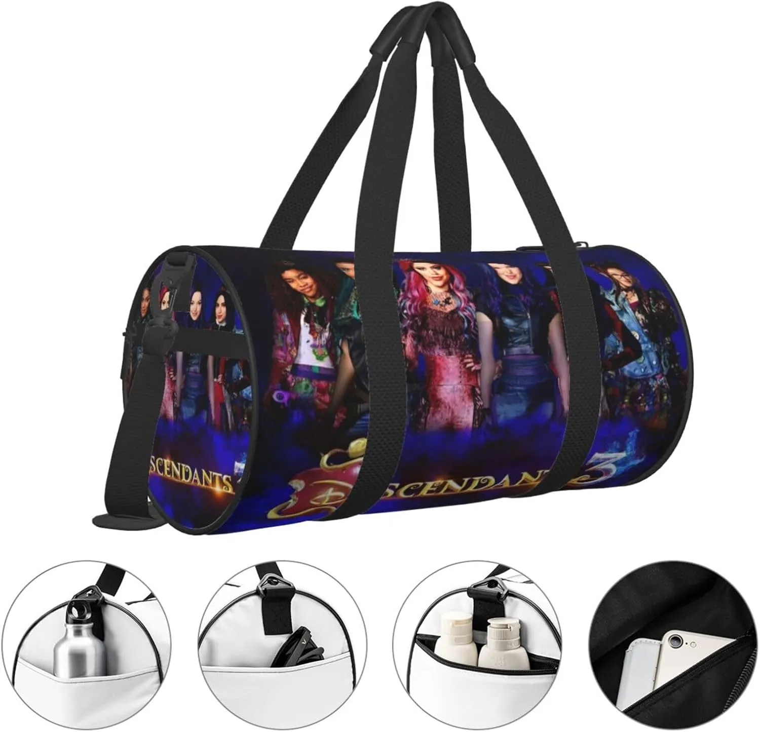 Desc-endants 3 Gym Bag for Women and Men, Gyms Waterproof Dufflebag Lightweight Carryon Gymbag