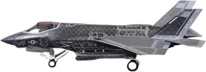 Diecast Plane Model 1:72 for F35C Black Chrome Diecast Fighter Aircraft Model Alloy Finished Collectible
