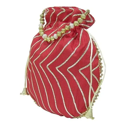 DMS RETAIL Potli Bags For Wedding Return Gifts For Women In Bulk, Ladies Return Gifts For Pooja Birthday Kitty Party Shagun Mehndi Sangeet Pack Of (Pack Of 4)