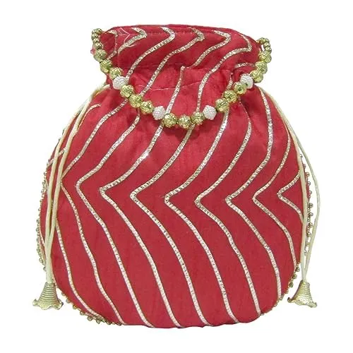 DMS RETAIL Potli Bags For Wedding Return Gifts For Women In Bulk, Ladies Return Gifts For Pooja Birthday Kitty Party Shagun Mehndi Sangeet Pack Of (Pack Of 4)