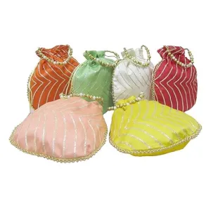 DMS RETAIL Potli Bags For Wedding Return Gifts For Women In Bulk, Ladies Return Gifts For Pooja Birthday Kitty Party Shagun Mehndi Sangeet Pack Of (Pack Of 4)