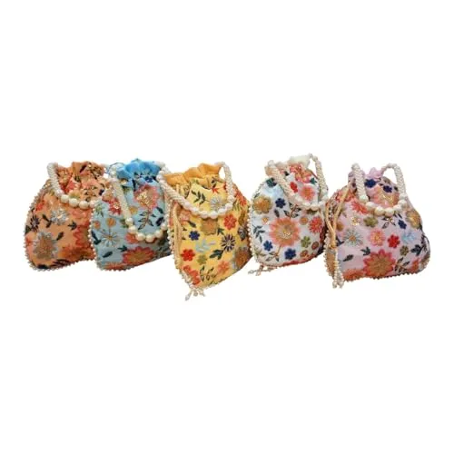 DMS RETAIL Potli Bags For Wedding Return Gifts For Women In Bulk, Ladies Return Gifts For Pooja Birthday Kitty Party Shagun Mehndi Sangeet Pack of