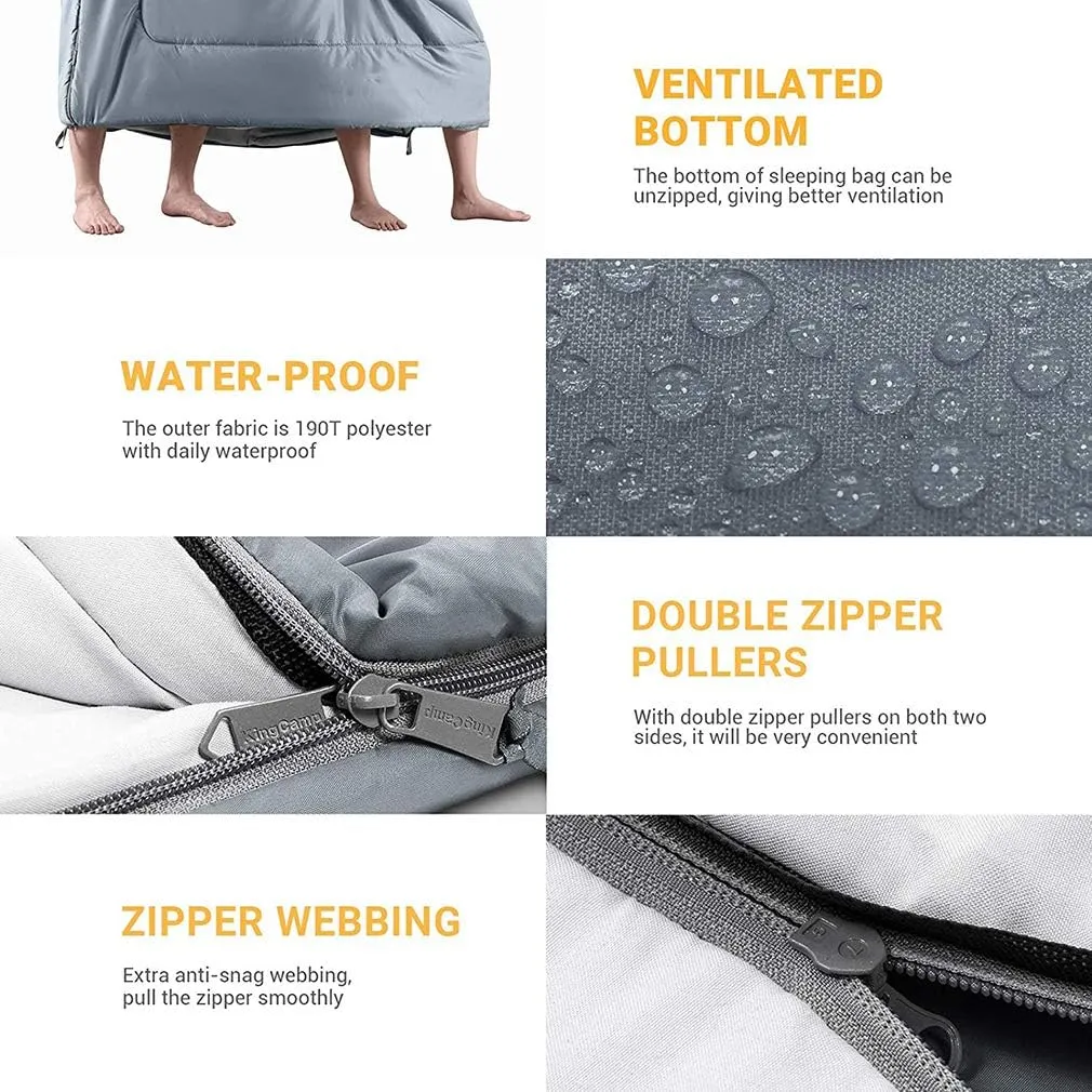 Double Sleeping Bag,Adult Backpack Sleeping Bag,Light and Waterproof,Suitable for Winter,Autumn,Spring Camping,Hiking and Outdoor,Red