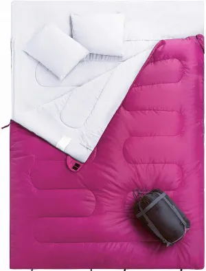 Double Sleeping Bag,Adult Backpack Sleeping Bag,Light and Waterproof,Suitable for Winter,Autumn,Spring Camping,Hiking and Outdoor,Red