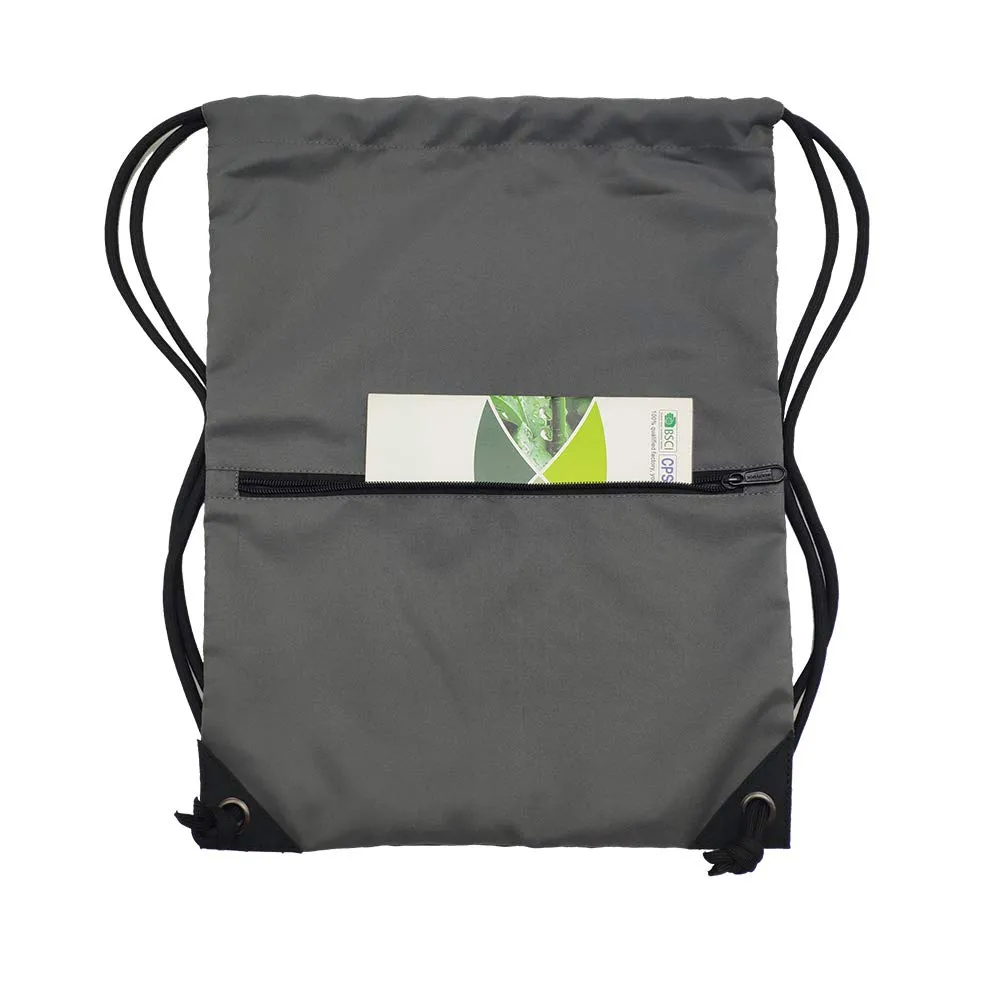 Drawstring Backpack Bag Sport Gym Sackpack  Dark Grey HLC001