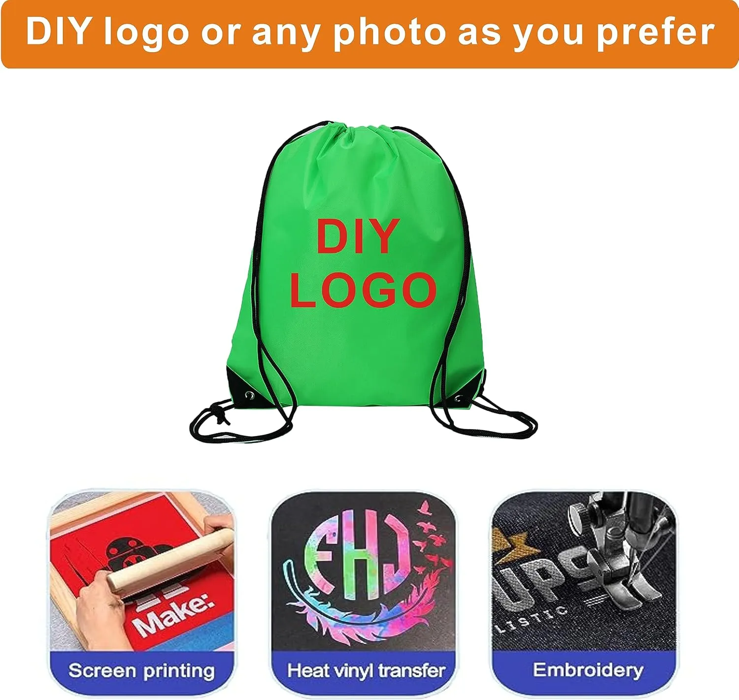 Drawstring Backpack Bulk 20 Pcs Draw String Backpack Bags DIY Gym Sports Traveling Yoga Cinch Bag Sackpack Drawstring (Green)