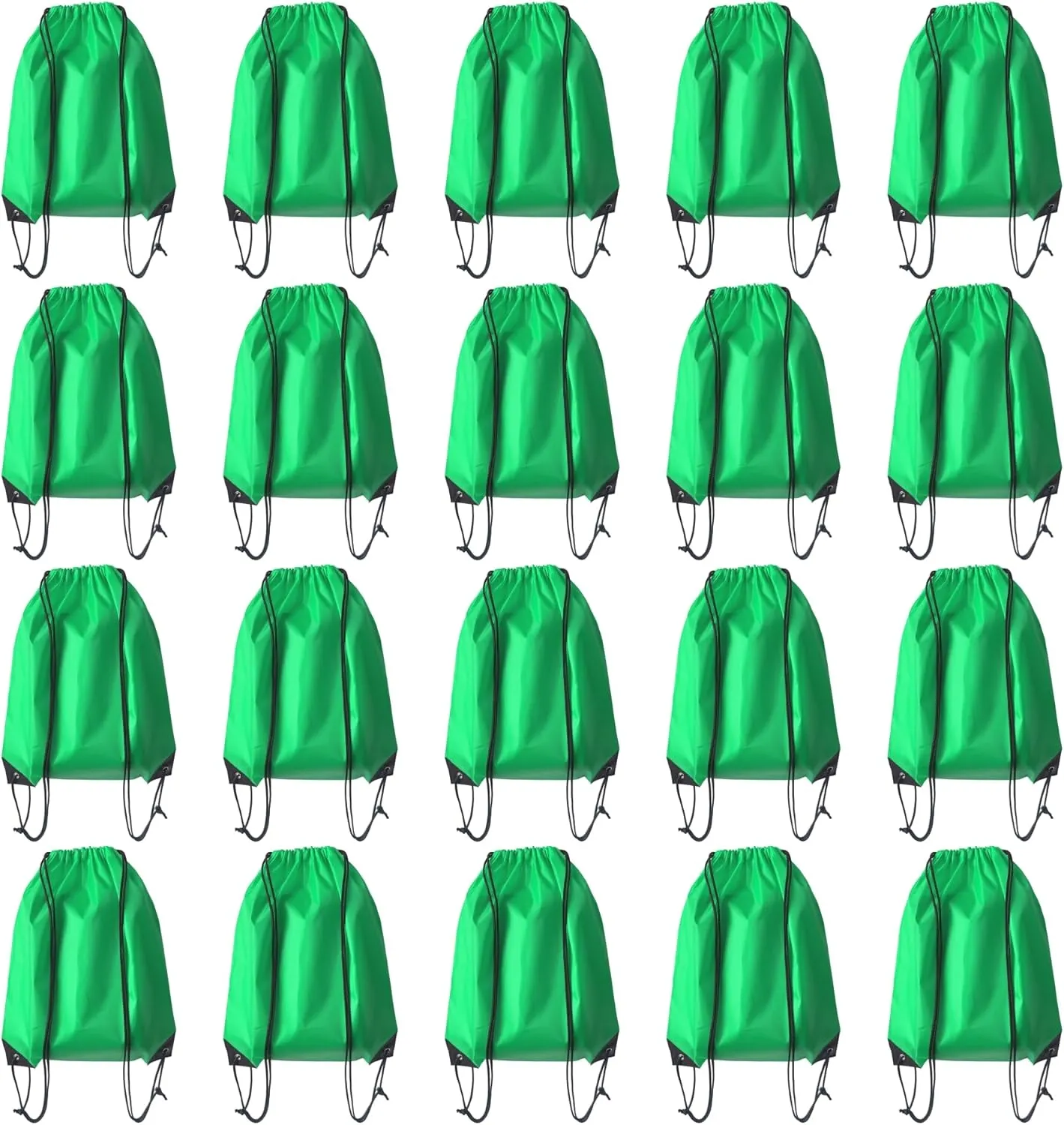 Drawstring Backpack Bulk 20 Pcs Draw String Backpack Bags DIY Gym Sports Traveling Yoga Cinch Bag Sackpack Drawstring (Green)