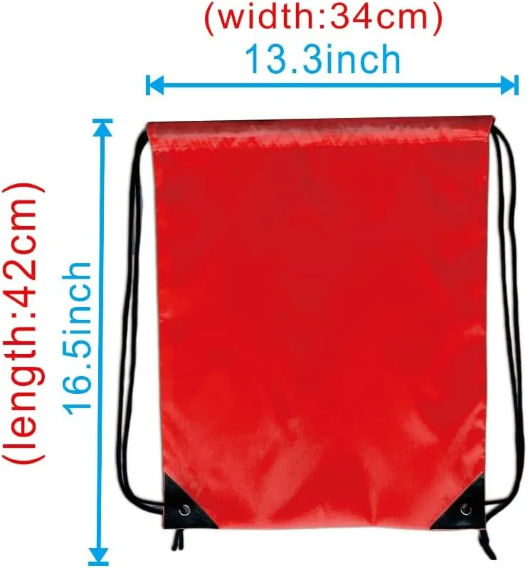 Drawstring Backpack Bulk 24Pcs Draw String Backpack Bags DIY Gym Sports Traveling Yoga Cinch Bag Sackpack Drawstring(red)
