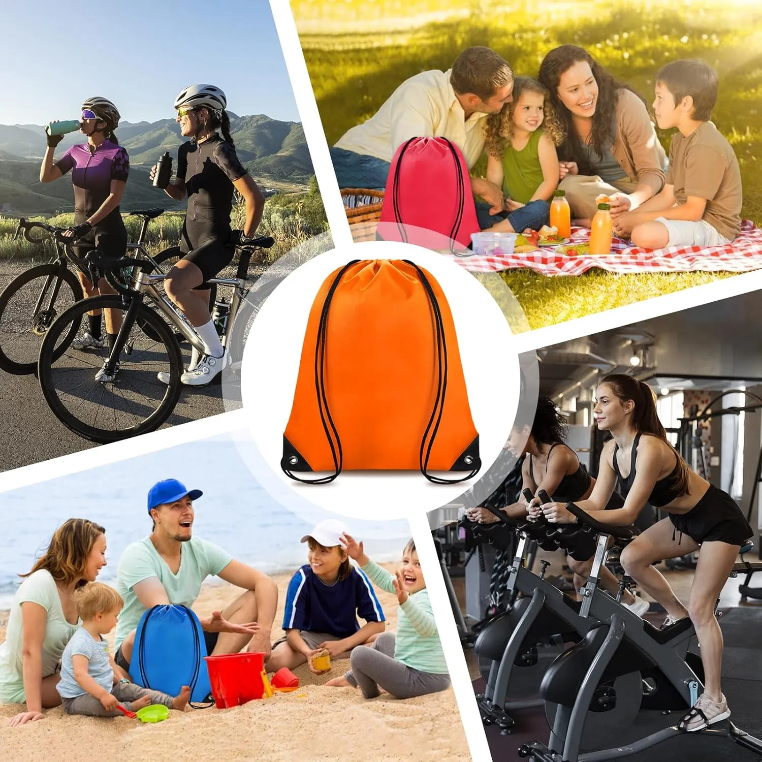Drawstring Backpack Bulk 70Pcs String Backpack Drawstring Bags Cinch Bag Sackpack for Men Women Gym(14 Colors)