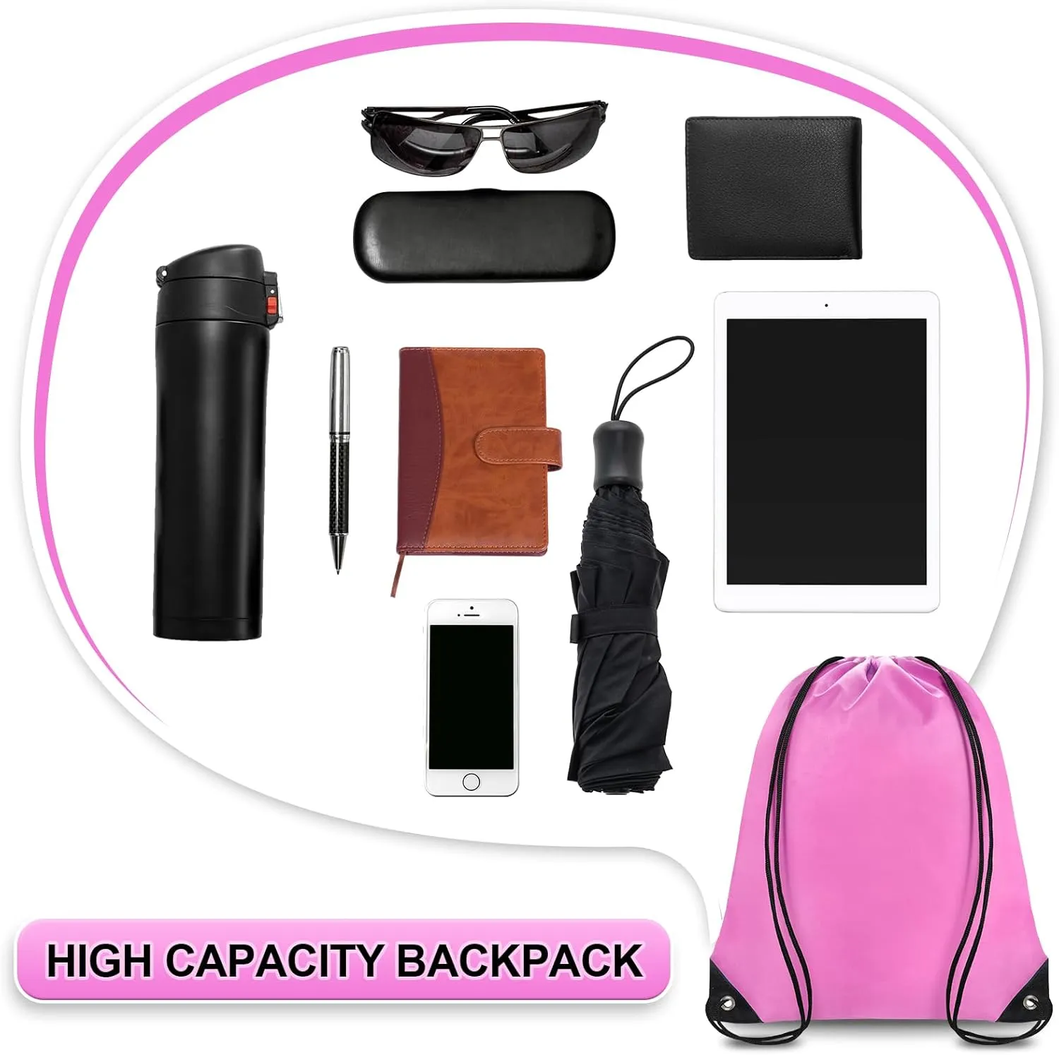Drawstring Backpack Bulk 70Pcs String Backpack Drawstring Bags Cinch Bag Sackpack for Men Women Gym(14 Colors)