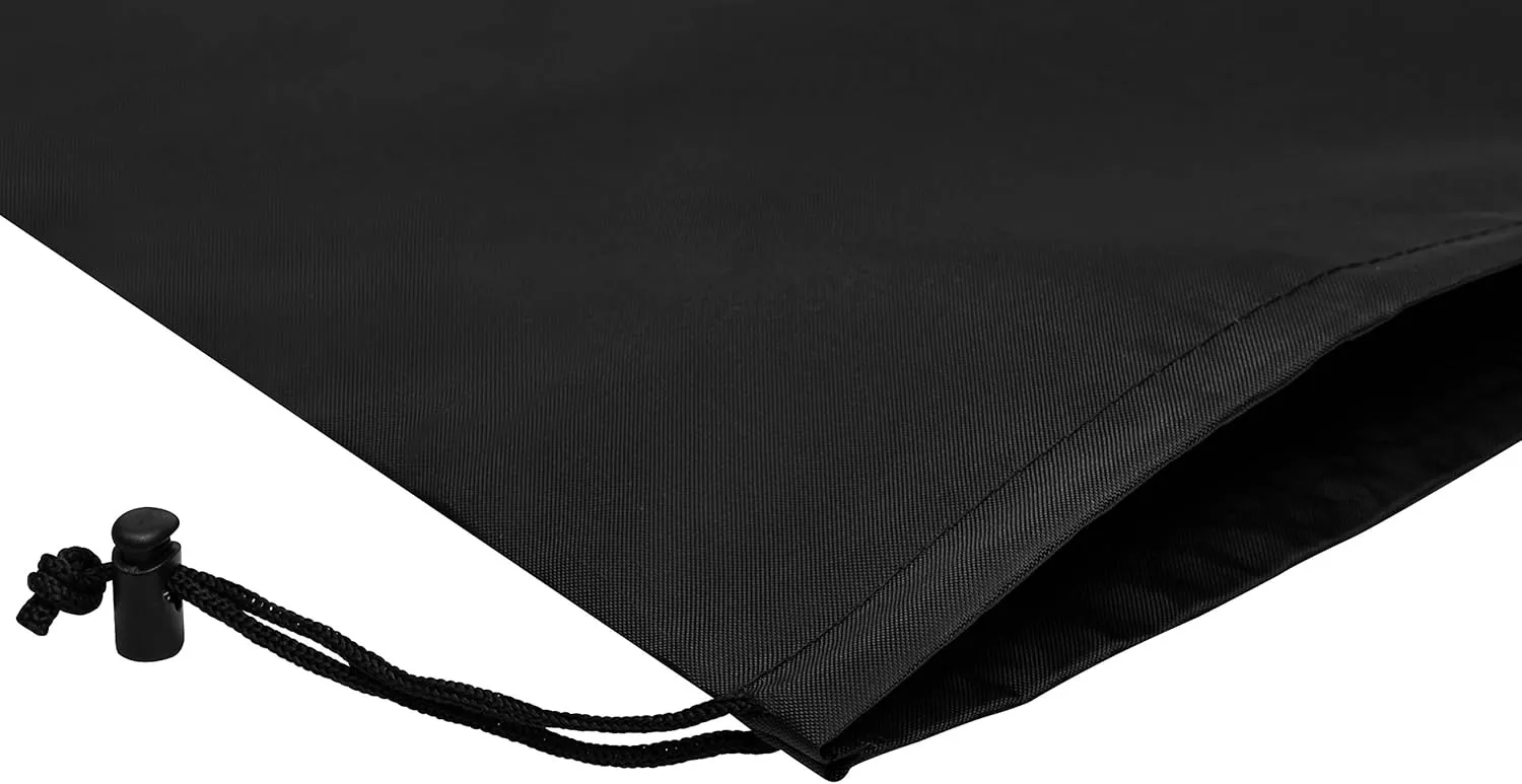 Drawstring Bag - Nylon Cinch and Ditty Stuff Pouch with Toggle (10 x 15-12 pack, Black)