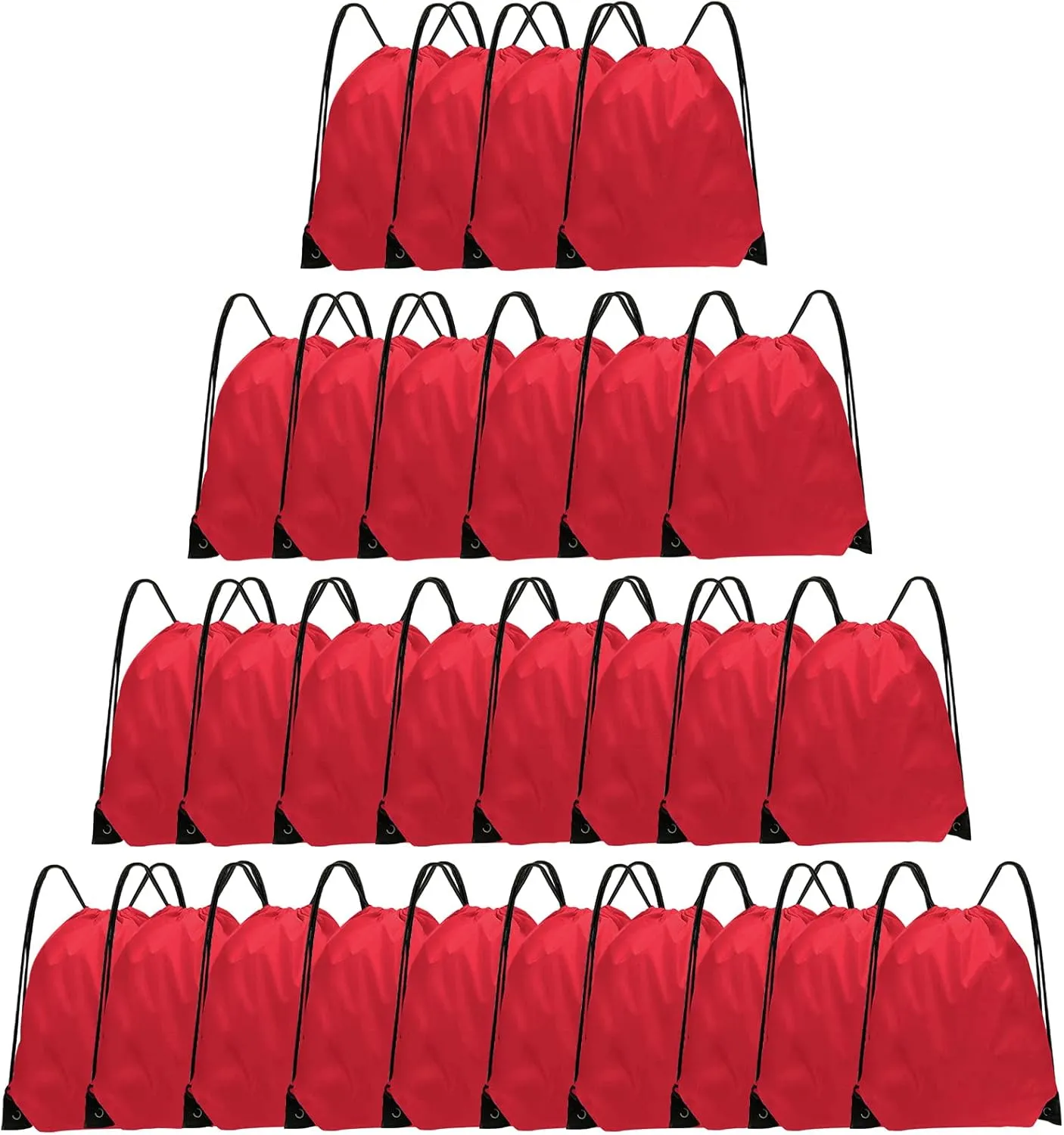 Drawstring Bags 28 Pcs String Backpack Bulk Cinch Bag Sackpack for Men Women Gym(Red)