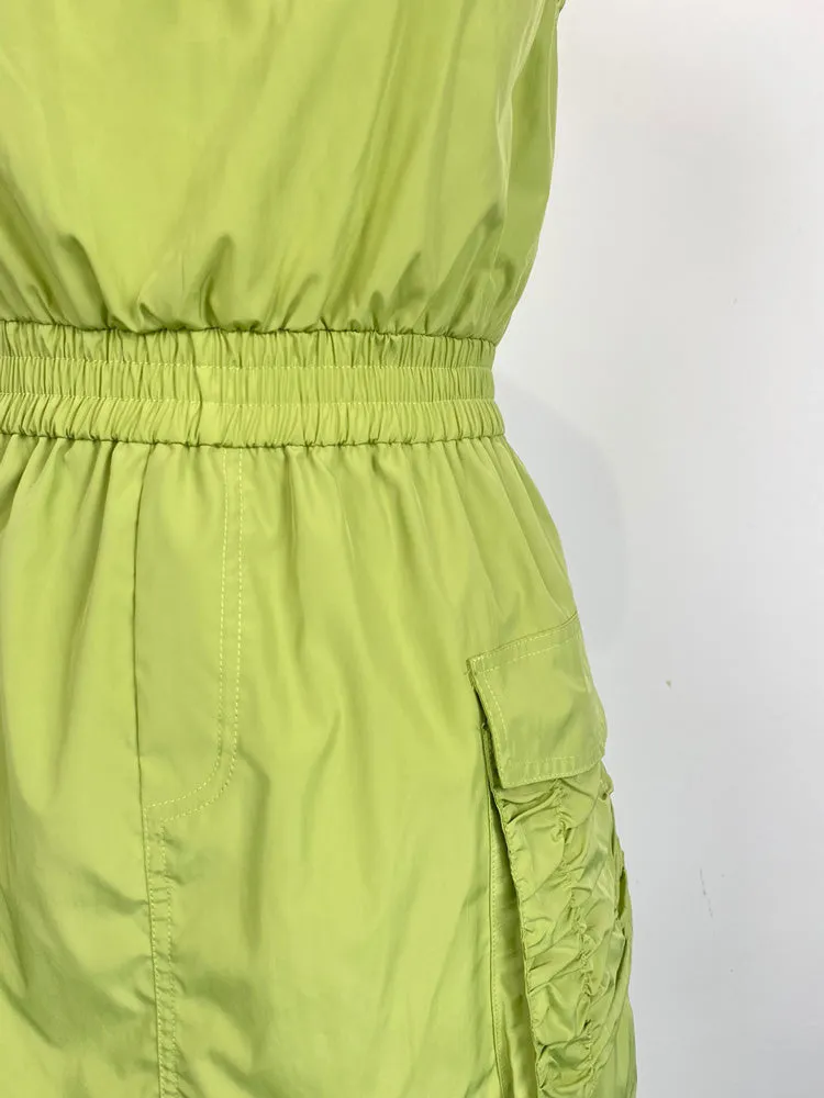 Drawstring Elastic Waist Skort Jumpsuit
