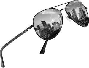 DUCO Aviator Sunglasses for Men Women Vintage Polarized Sun Glasses Mirrored Lens Metal Frame Designer Shades 3025K