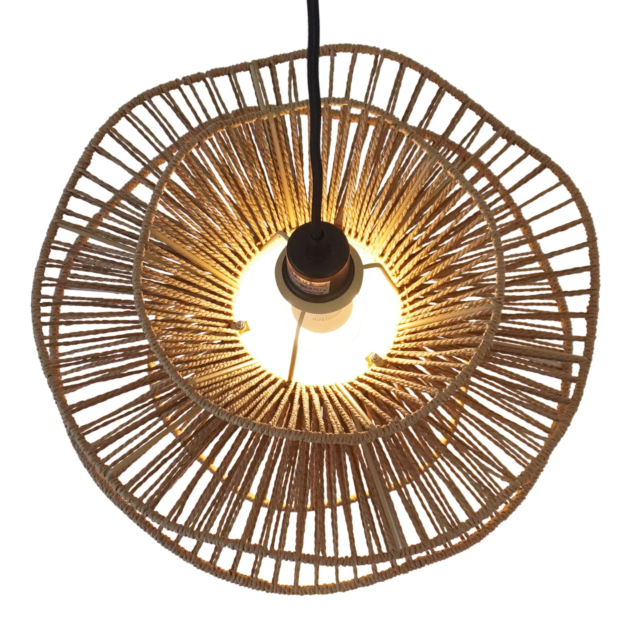 Dunham Pendant Lamp - Black and Natural