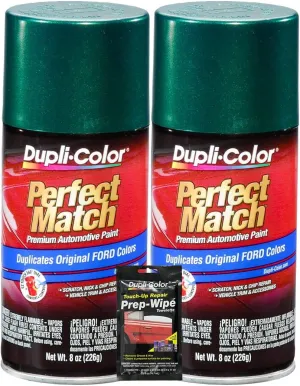 Dupli-Color Amazon Green Metallic Exact-Match Automotive Paint for Ford Vehicles - 8 oz, Bundles with Prep Wipe (3 Items)