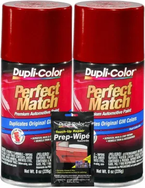 Dupli-Color Dark Cherry Metallic Exact-Match Automotive Paint for GM Vehicles - 8 oz, Bundles with Prep Wipe (3 Items)