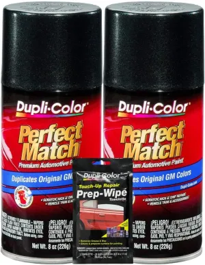 Dupli-Color Dark Spiral Gray Metallic Exact-Match Automotive Paint for GM Vehicles - 8 oz, Bundles with Prep Wipe (3 Items)