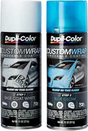 Dupli-Color ECWRC7970 Custom Wrap Glow in the Dark Removable Automotive Paint – Blue Metallic Spray Paint - 11 oz. Aerosol Can