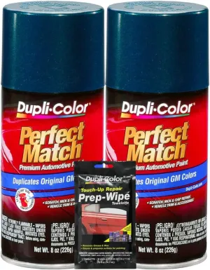 Dupli-Color Emerald Green Metallic Exact-Match Automotive Paint For GM Vehicles - 8 oz, Bundles with Prep Wipe (3 Items)