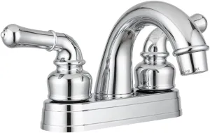 Dura Faucet DF-PL620C-CP RV Bathroom Sink Faucet - Smooth Turning 2-Lever (Chrome)