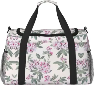 dusky rose print Large Canvas Travel Duffel Bag Weekender Bags for Women Overnight Bag Carry On Tote Bag