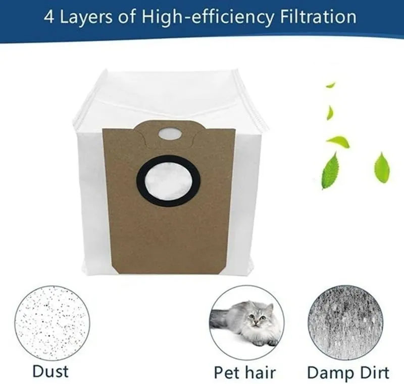 Dust Bag,Compatible For Cecotec，Conga 2499/7490/8290/2299 Series Vacuum Cleaner Part Household Cleaning Garbage Dust Bag(White 8PCS)