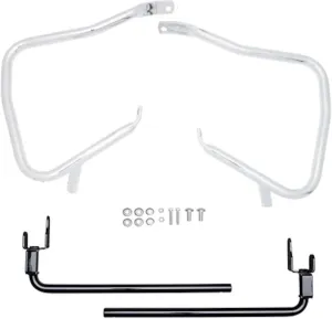 Eagle Skull Chrome Rear Saddlebag Guards Support Kit Harley Davidson Touring Street Glide Road Glides CVO 2023-2025 Saddle Bags Bag Guard Mount Saddlebags # 90202507 Bar Supports