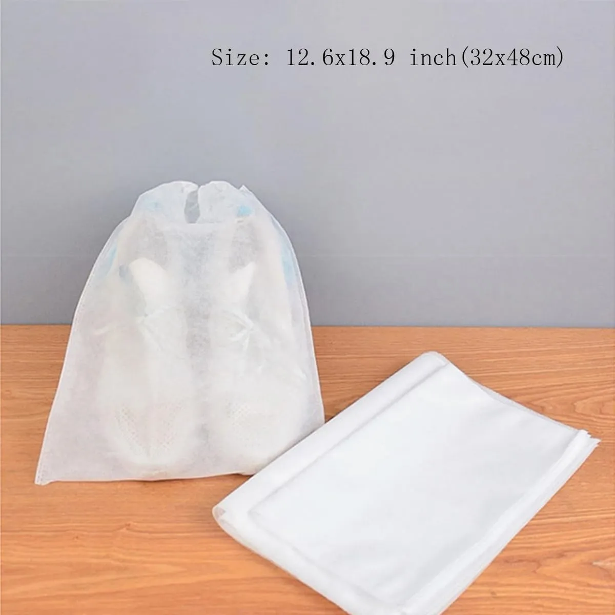 ECYC 12.6x18.9 inch 40 Pcs Shoes Dust Bags, Non-Woven Fabric Storage Pouches Breathable Drawstring Dust Covers for Handbags, Shoes, Purses