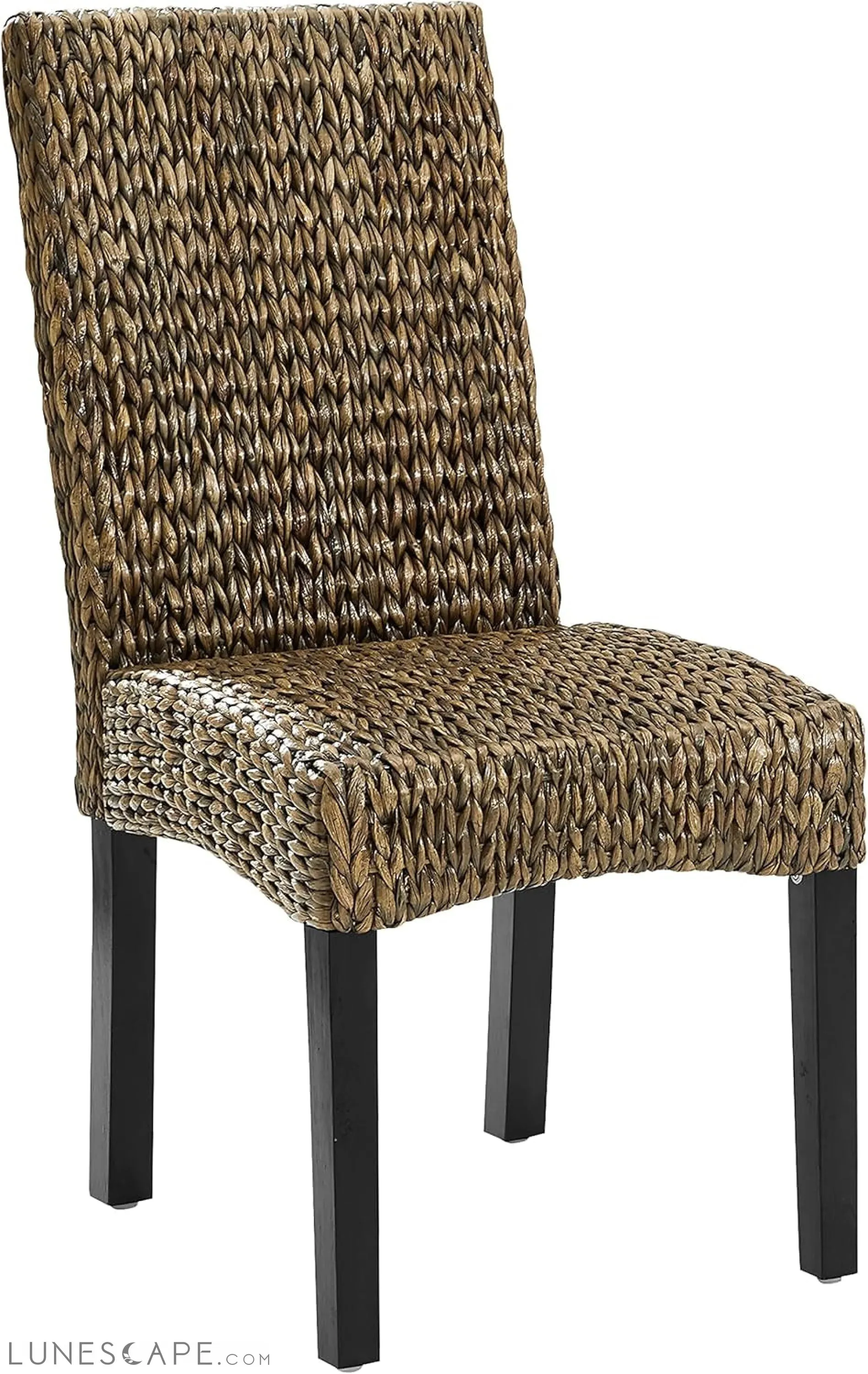 Edgewater Handwoven Natural Fiber Rattan Dining Chairs Set of 2