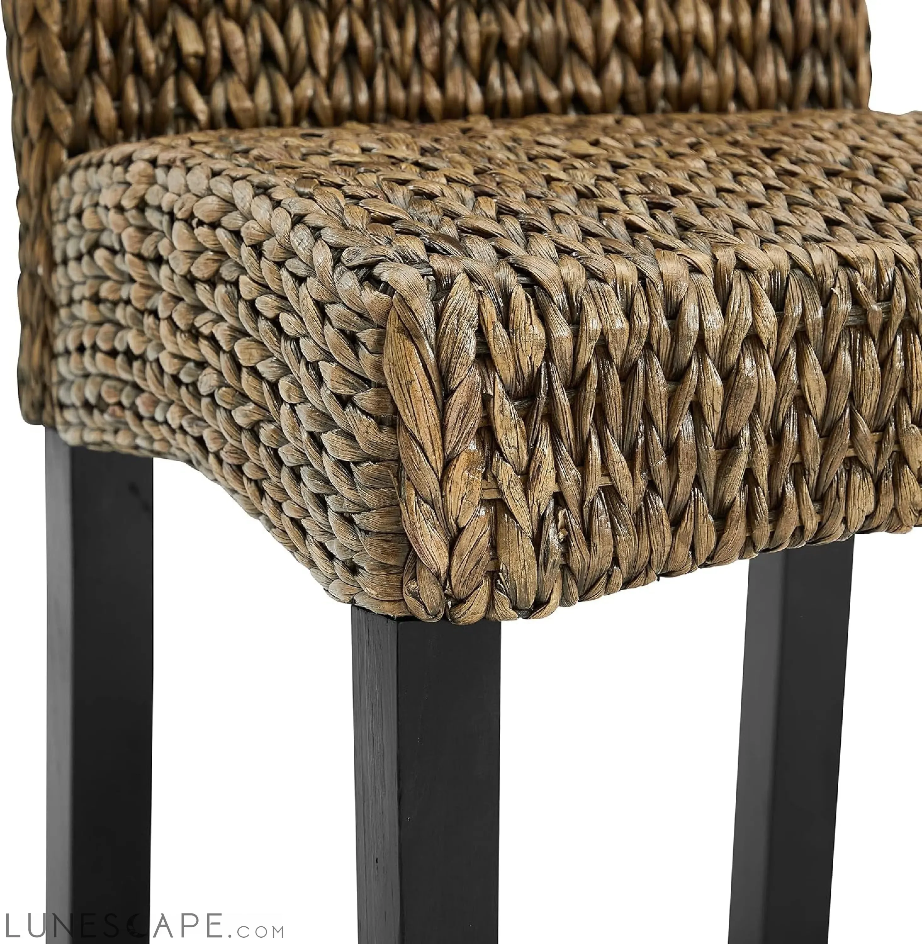 Edgewater Handwoven Natural Fiber Rattan Dining Chairs Set of 2