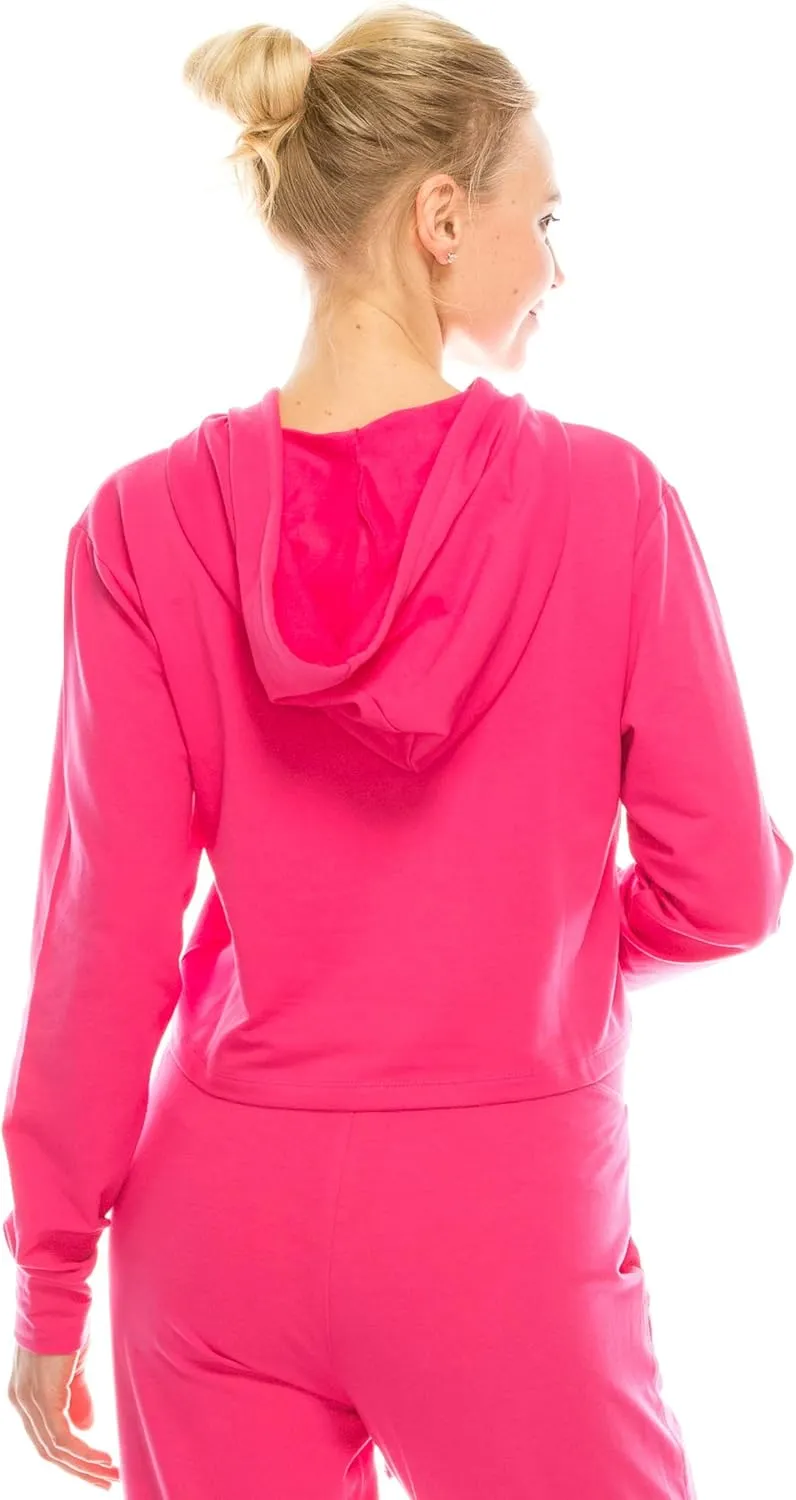 Eevee Women's Casual Crop Hoodie Sweatshirt - Long Sleeve Cute Cropped Plain Workout Drawstring Hooded Pullover Top…
