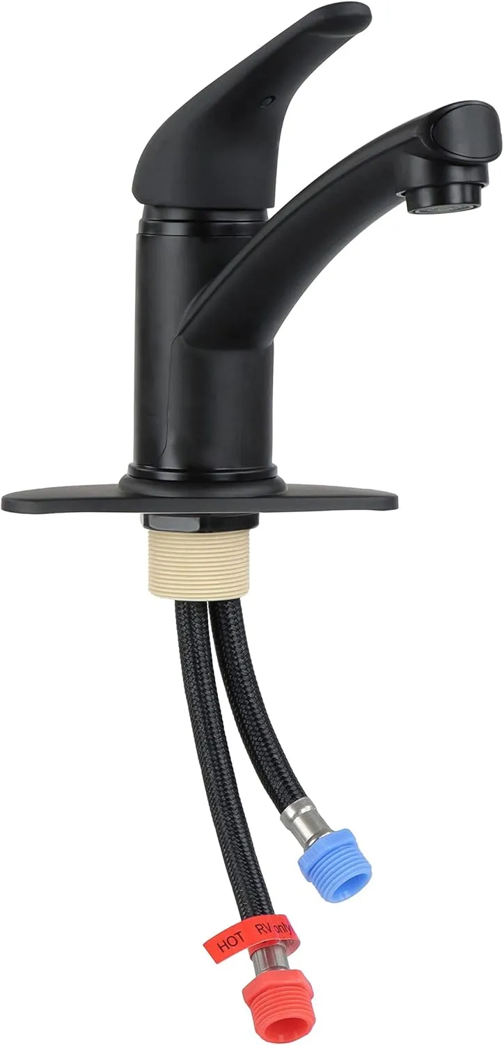 Empire Faucets 9in Black Single Lever Bathroom Faucet One Hole Installation - Non-Metallic One Handle RV Roman Tub Spout