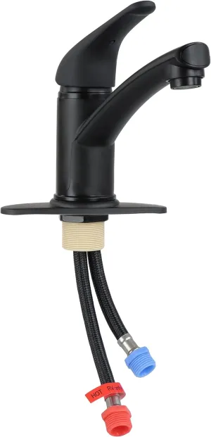 Empire Faucets 9in Black Single Lever Bathroom Faucet One Hole Installation - Non-Metallic One Handle RV Roman Tub Spout