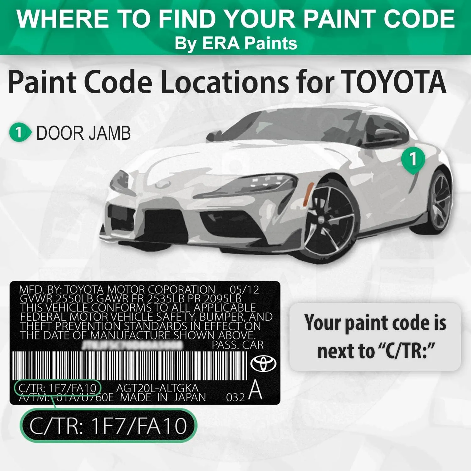 ERA Paints 8R9 - Oceanus Metallic for TOYOTA Exact Match Automotive Spray Paint Spray - Pro Kit w/ 2K 3680061 Clearcoat