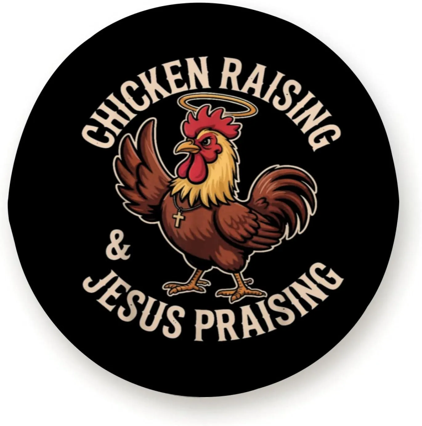 Faith Chicken Raising Jesus Praising Farm for Trailer Rv SUV Truck Camper Travel Trailers Accessories 14" 15" 16" 17"