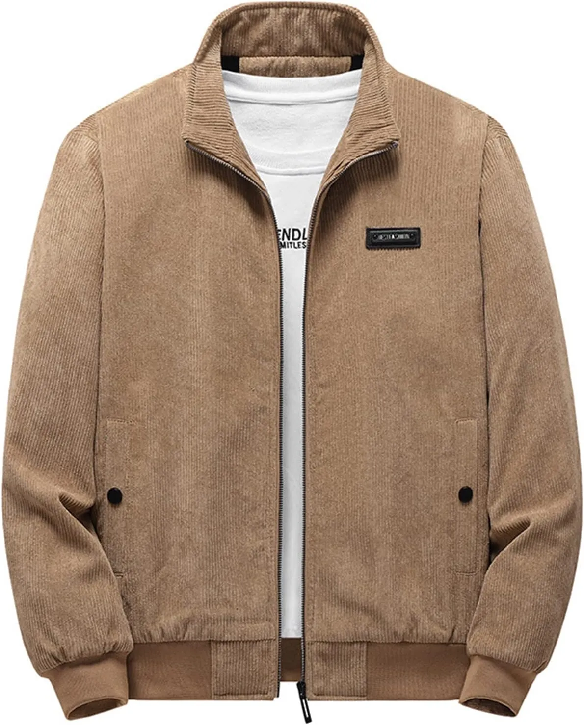 Febecool Men's Plush Thickened Jacket Large Size Jacket Solid Color Lapel Loose Lambswood Jacket