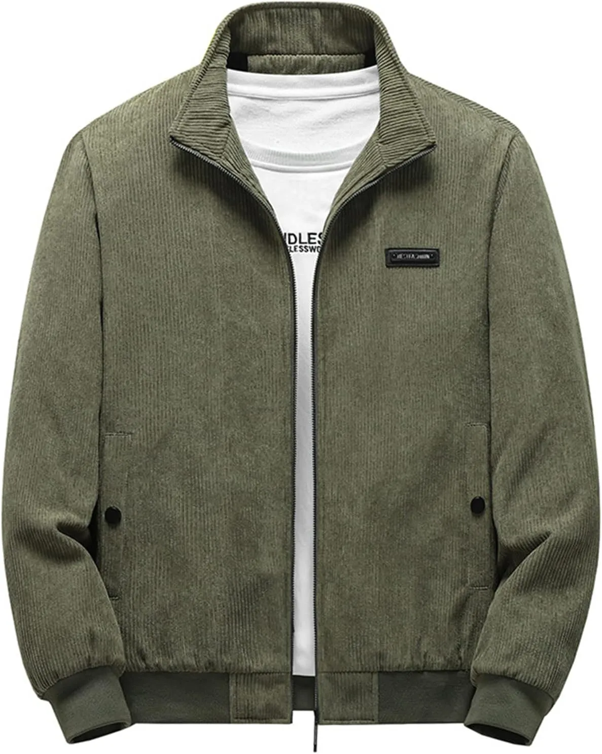 Febecool Men's Plush Thickened Jacket Large Size Jacket Solid Color Lapel Loose Lambswood Jacket