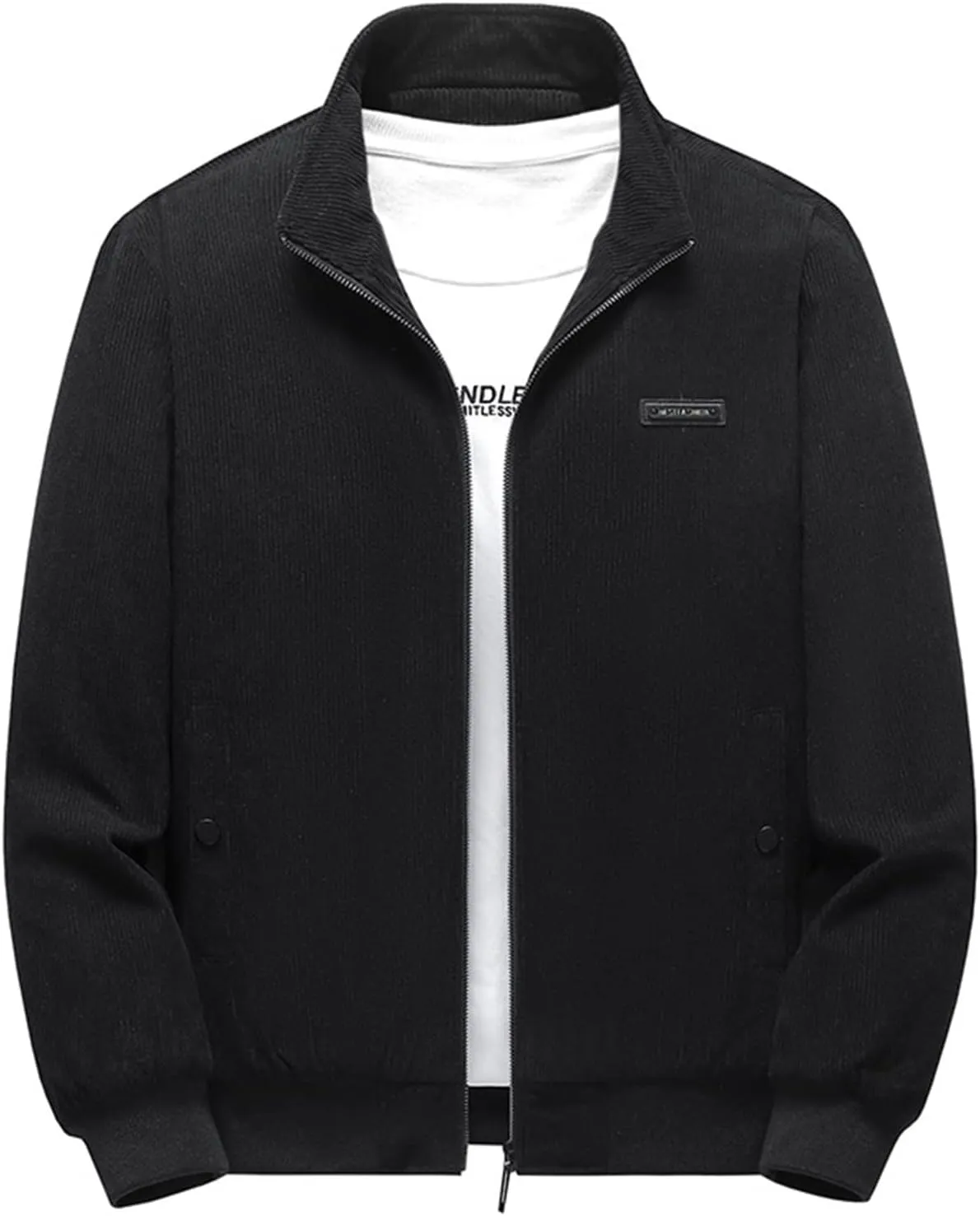 Febecool Men's Plush Thickened Jacket Large Size Jacket Solid Color Lapel Loose Lambswood Jacket