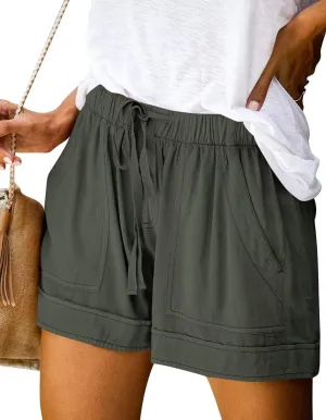 FEKOAFE Womens Shorts 2025 Comfy Summer Drawstring High Waist Cotton Shorts for Women Trendy(S-2XL)