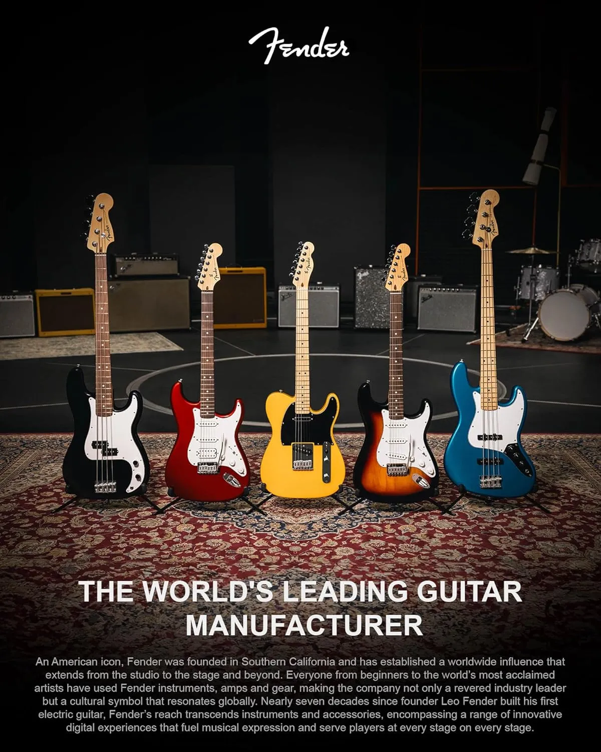 Fender Standard Jazz Bass - Aqua Marine Metallic Bundle with Strap, Guitar Cleaning Kit, and Austin Bazaar Instructional Video