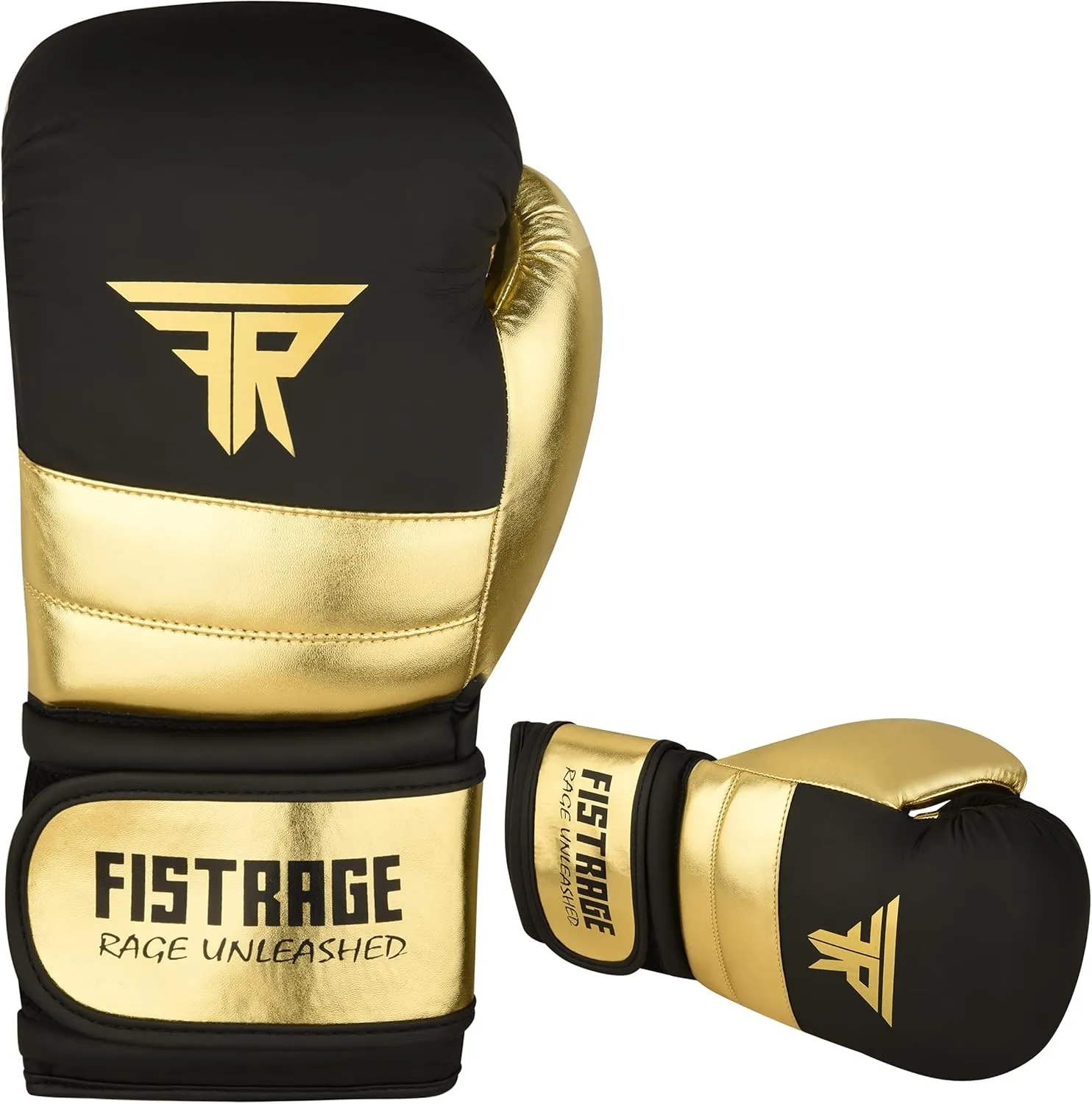 FISTRAGE Boxing Gloves Metallic Leather MMA Training Muay Thai Kick Boxing Sparring Heavy Bag Workout Glove Mitts for Men & Women