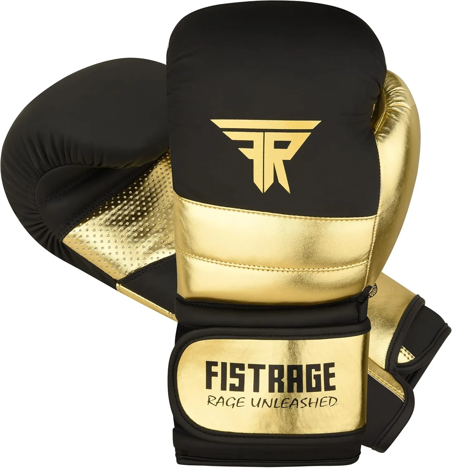 FISTRAGE Boxing Gloves Metallic Leather MMA Training Muay Thai Kick Boxing Sparring Heavy Bag Workout Glove Mitts for Men & Women