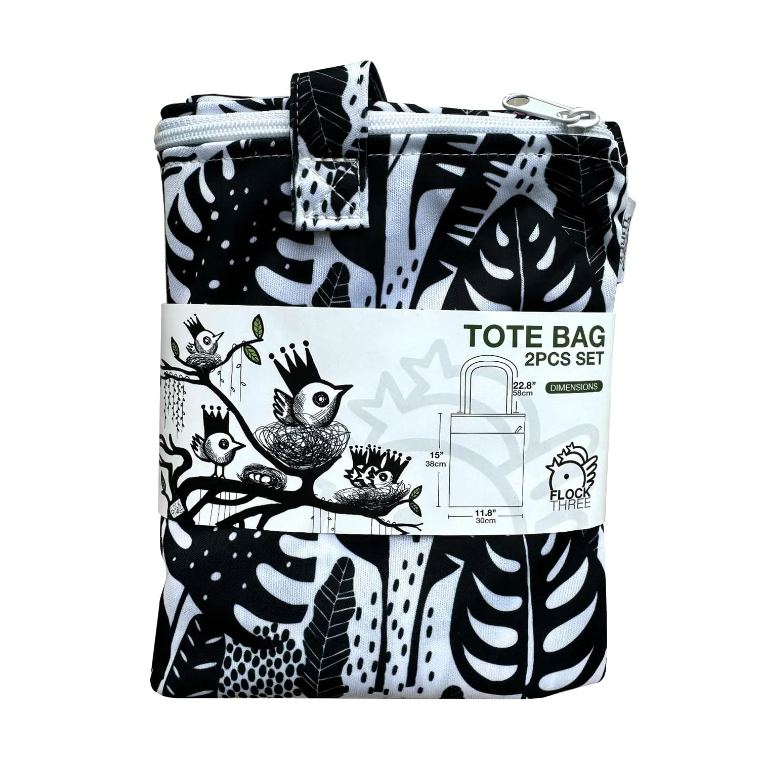 FLOCK THREE Waterproof wet bag tote reusable for wet clothes baby diapers stroller swimsuit travel washable toiletries pouch large electronics case 2 pack (Foral Fantasy)